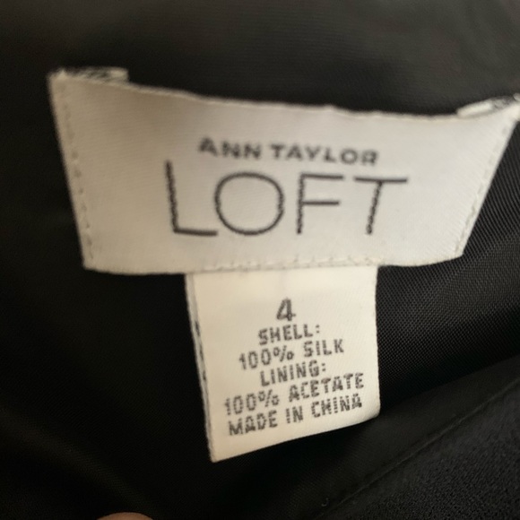 Black silk and ruffle dress by Ann Taylor LOFT - Picture 4 of 8